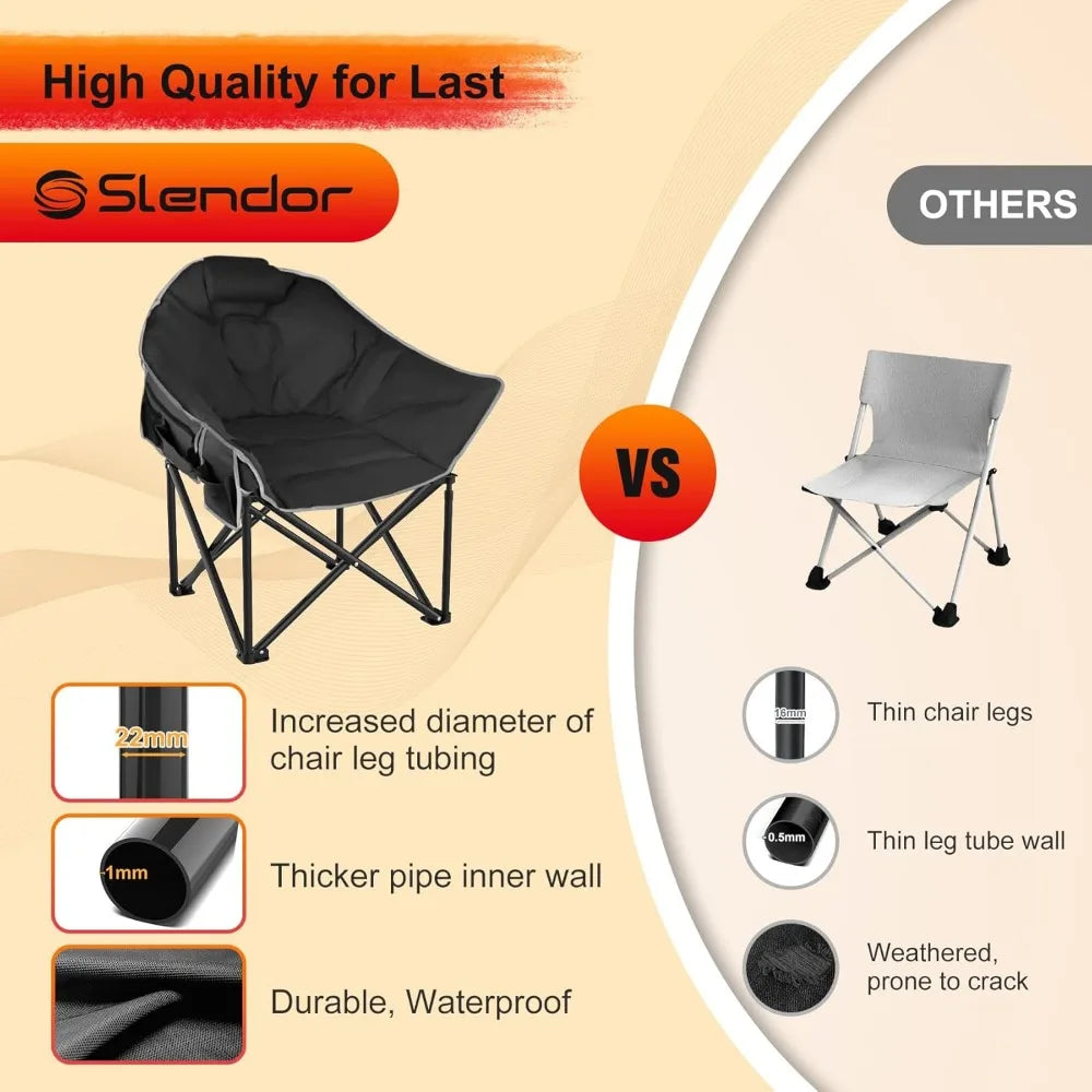 Luxury Oversized Heated Camping Chair with Adjustable Temperature for Outdoor Activities