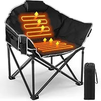 Luxury Oversized Heated Camping Chair with Adjustable Temperature for Outdoor Activities