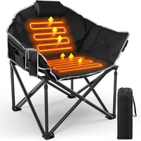 Luxury Oversized Heated Camping Chair with Adjustable Temperature for Outdoor Activities