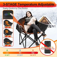 Luxury Oversized Heated Camping Chair with Adjustable Temperature for Outdoor Activities
